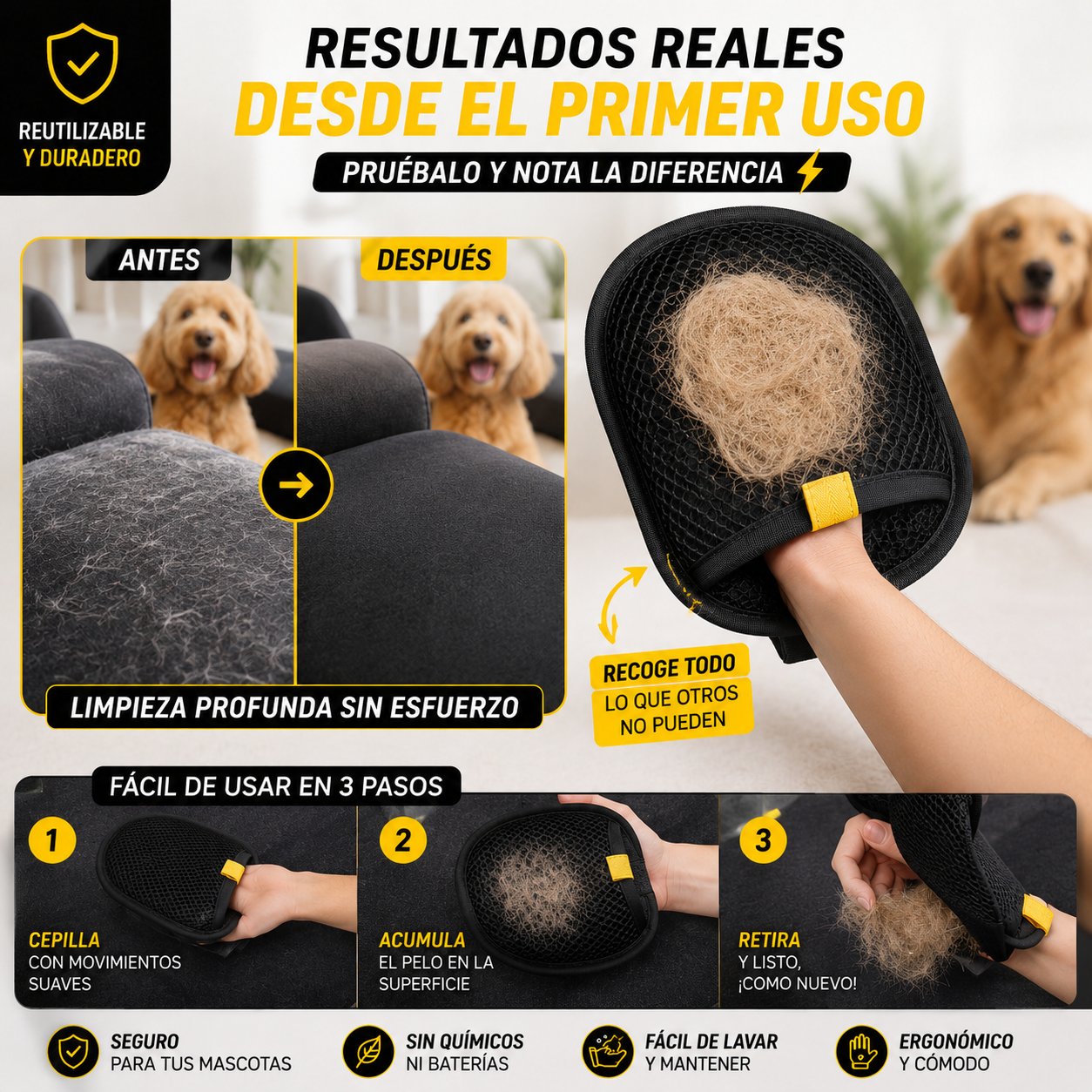 2 Pet Hair Remover Pro – Guante Quitapelos Premium